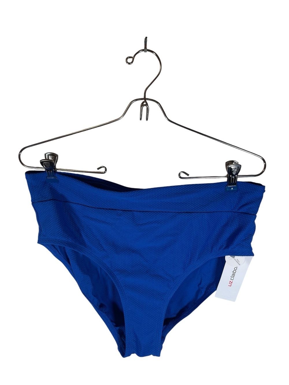 Liz Claiborne Royal Blue Textured Bikini Bottom Mid Rise Full Coverage